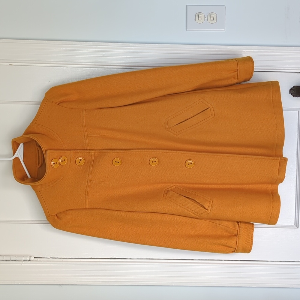 Mustard yellow wool blend coat/jacket size Large